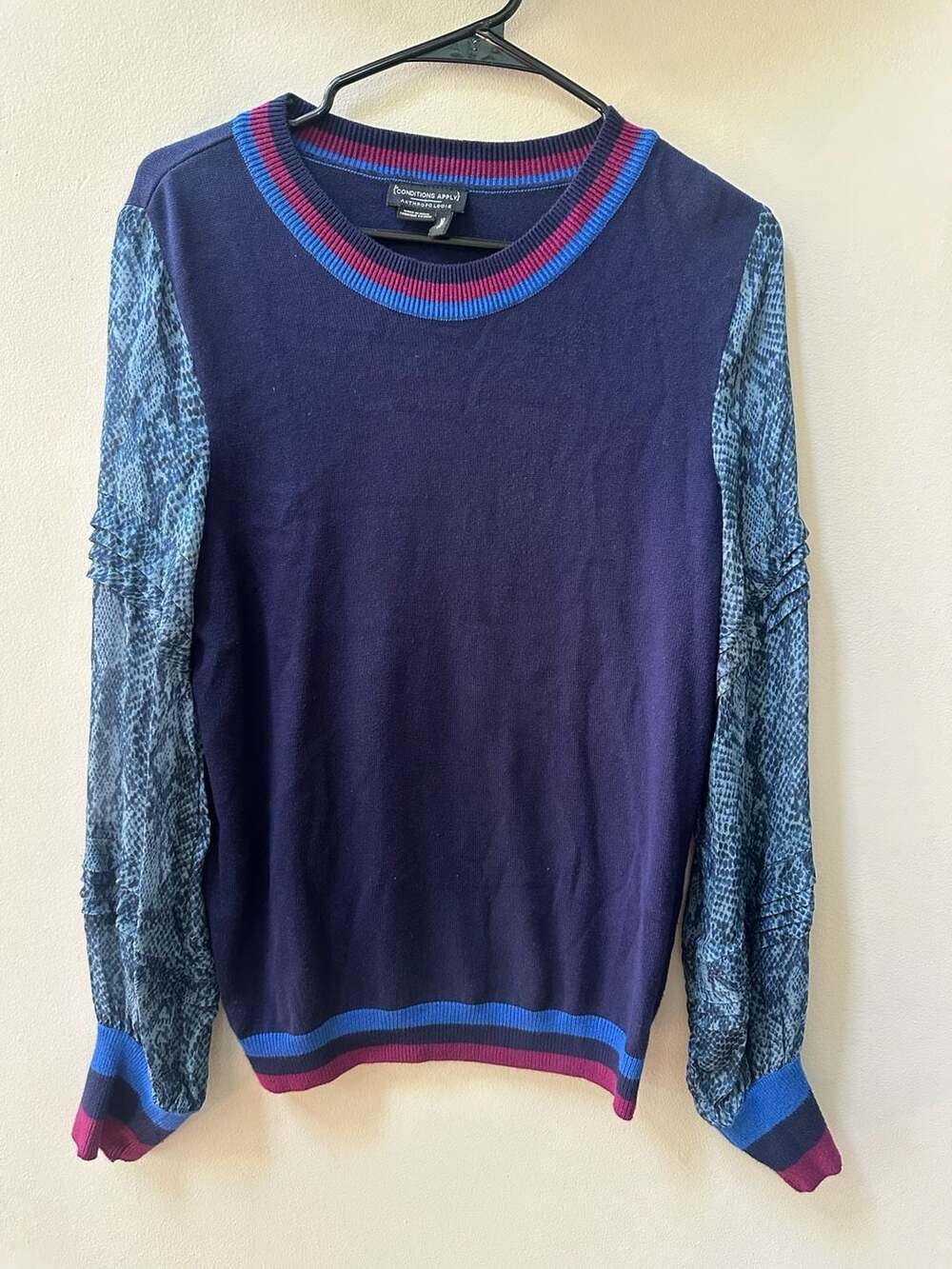 Conditions Apply Anthropologie Mixed Media Sweater Size Small